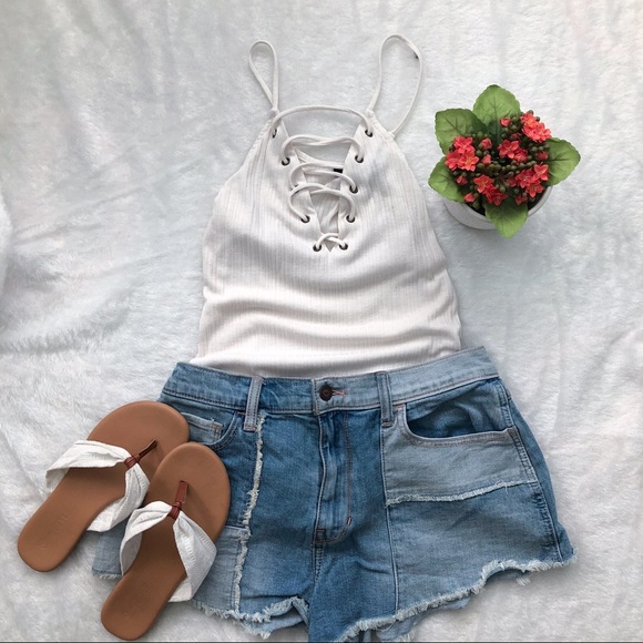 F21 Lace-Up Bodysuit - Picture 1 of 4